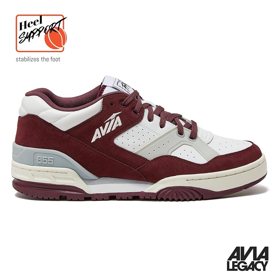 Avia 855 Basketball Sneakers for Men, Low Top Retro Womens